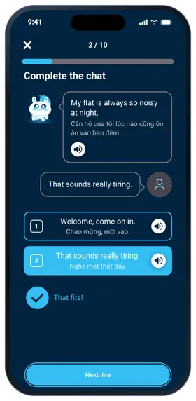 Role Play with a Vietnamese translation under each line